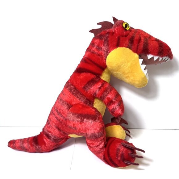 Build A Bear Dinosaur T Rex Velociraptor Raptor Plush Red Yellow Stuffed Toy 15" - Picture 2 of 10